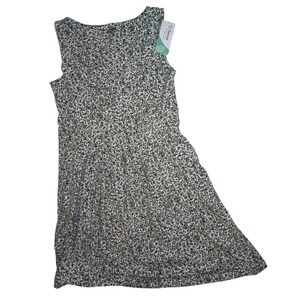 Lands End‎ Tencel Floral Print Sleeveless Knit Dress Womens Petite L Casual